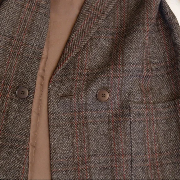 Vintage 80s S.B. II By Bitterman Women's Wool Plaid & Herringbone Blazer Jacket - Picture 4 of 11